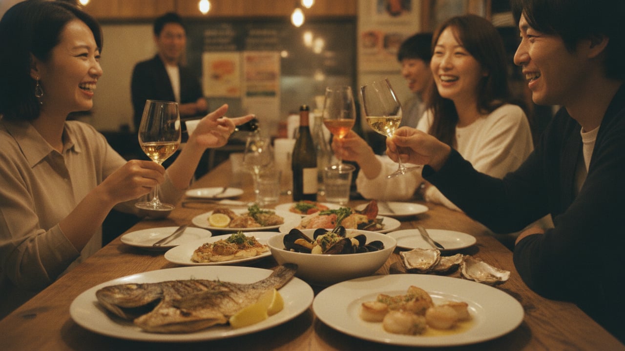 友人との食事を少し特別に|シーン別で選ぶ魚介とワインの楽しみ方 | 三陸ワイン食堂 ケラッセ東京